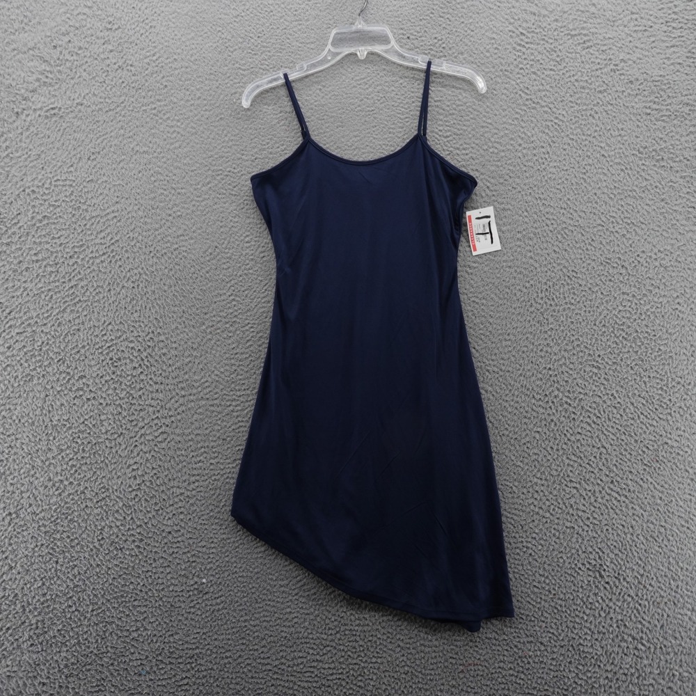 Calvin Klein Womens Blue Spaghetti Strap Asymmetric Hem Slip‎ Dress Size 4 NEW